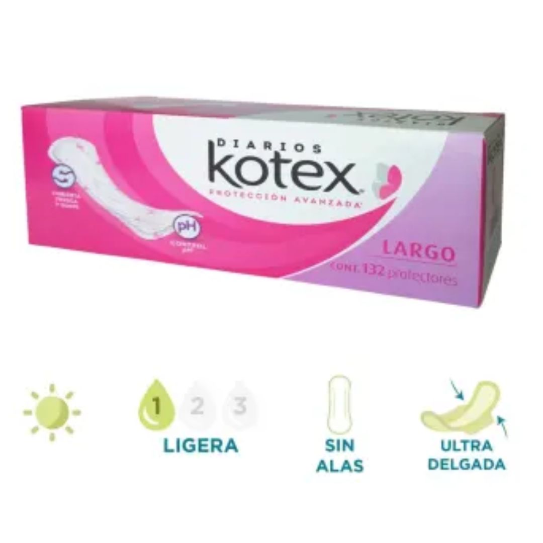 Pantiprotectores Diarios Kotex Largos 132 Pzas