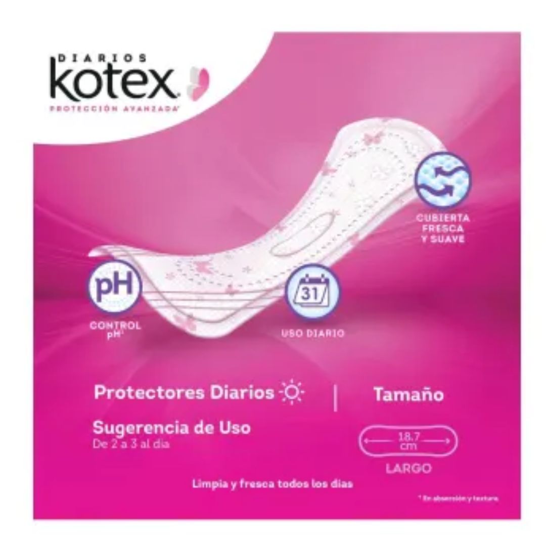 Pantiprotectores Diarios Kotex Largos 132 Pzas