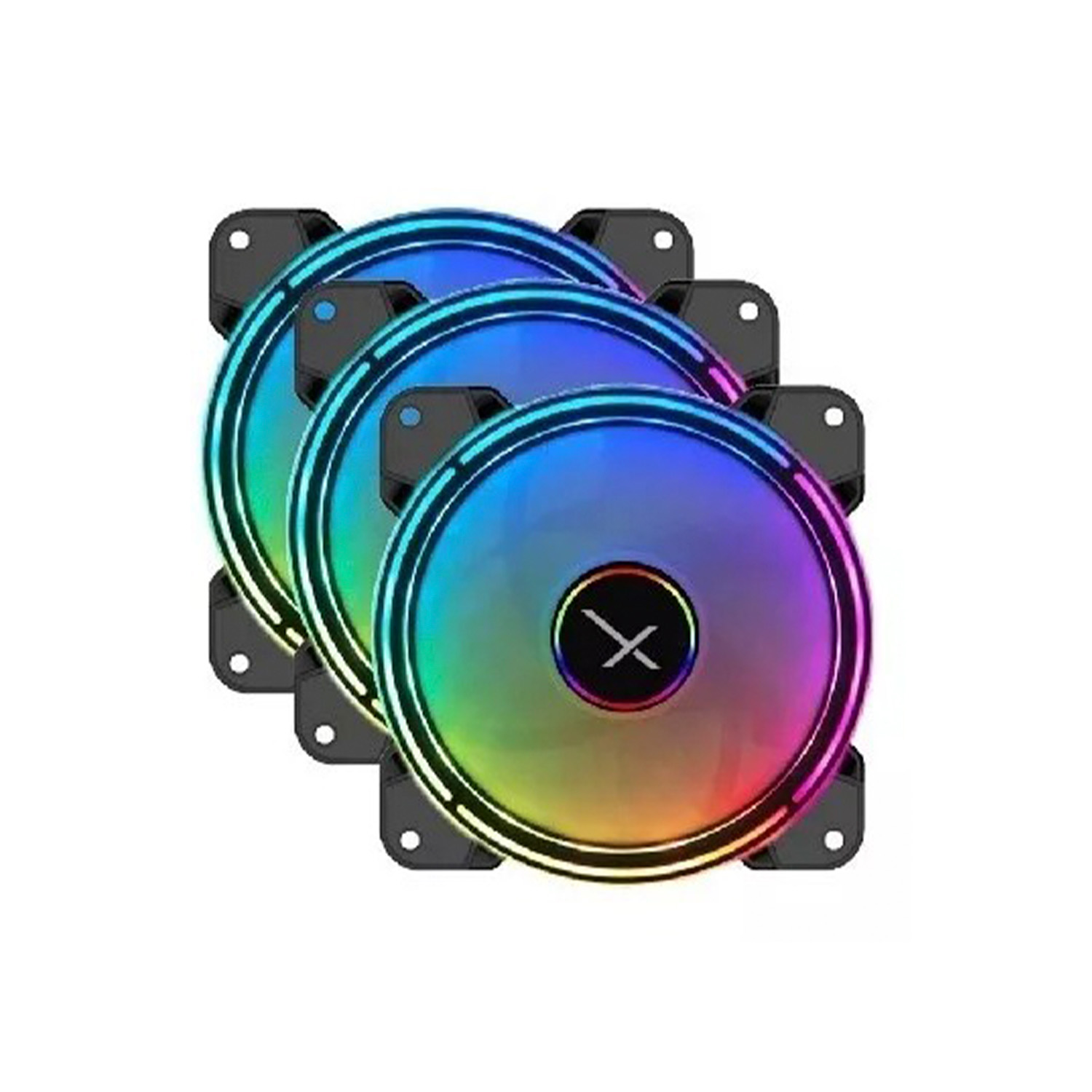 Kit De Ventiladores Xzeal Rgb Led 120 Negro XZ1100 