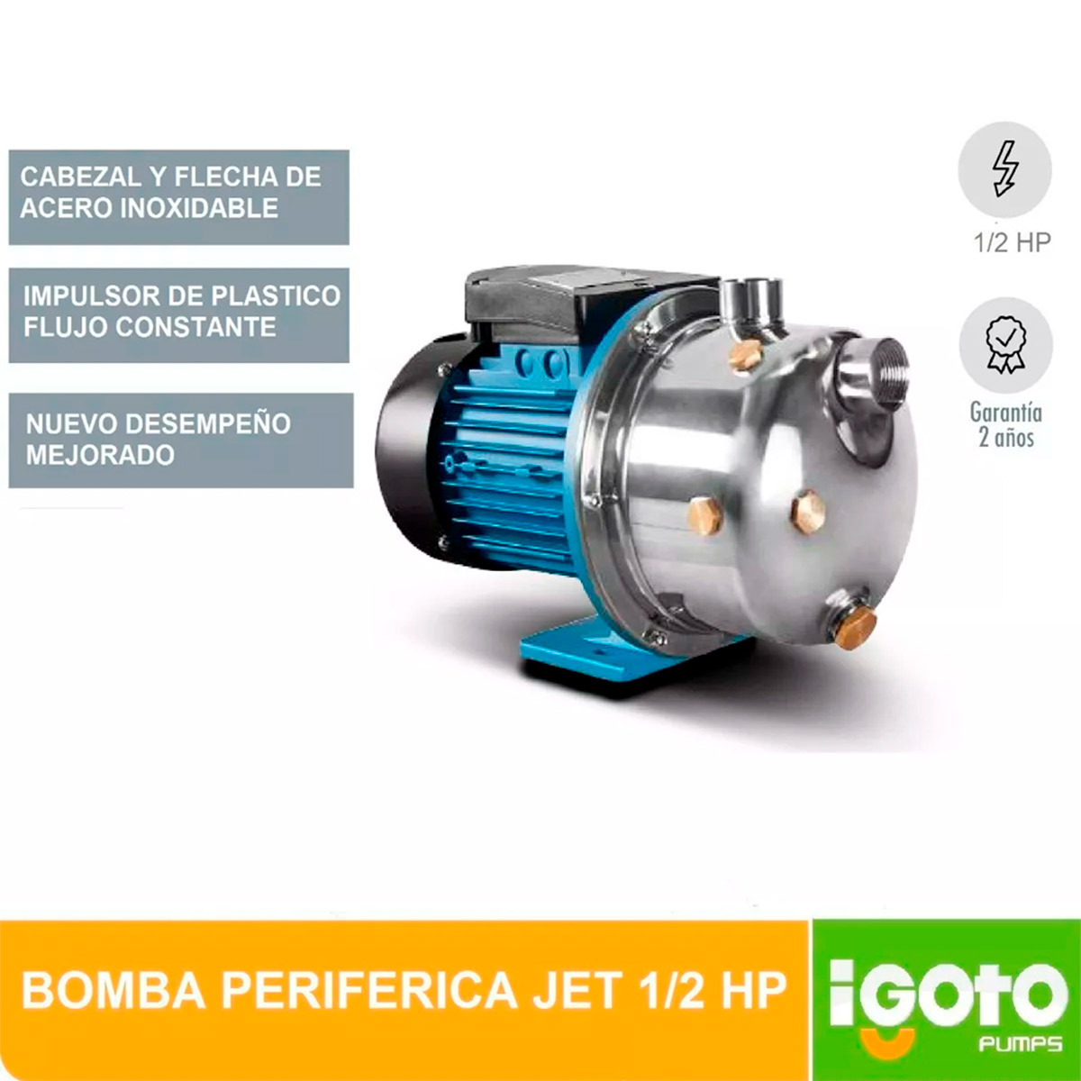 Bomba Periférica Jet 1/2 Hp, 370w, 127v Igoto Jinx60