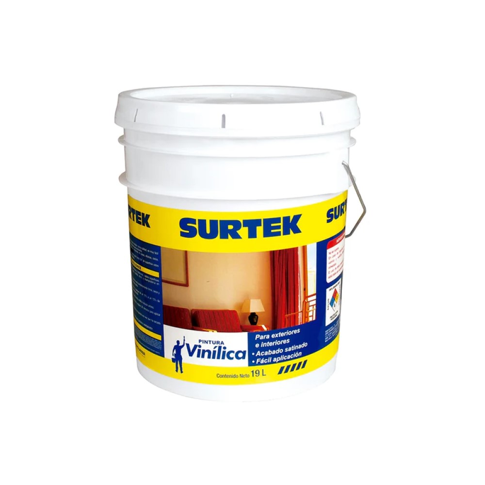 Cubeta Pintura Vinilica 19 Lt Blanco Acrílica Surtek