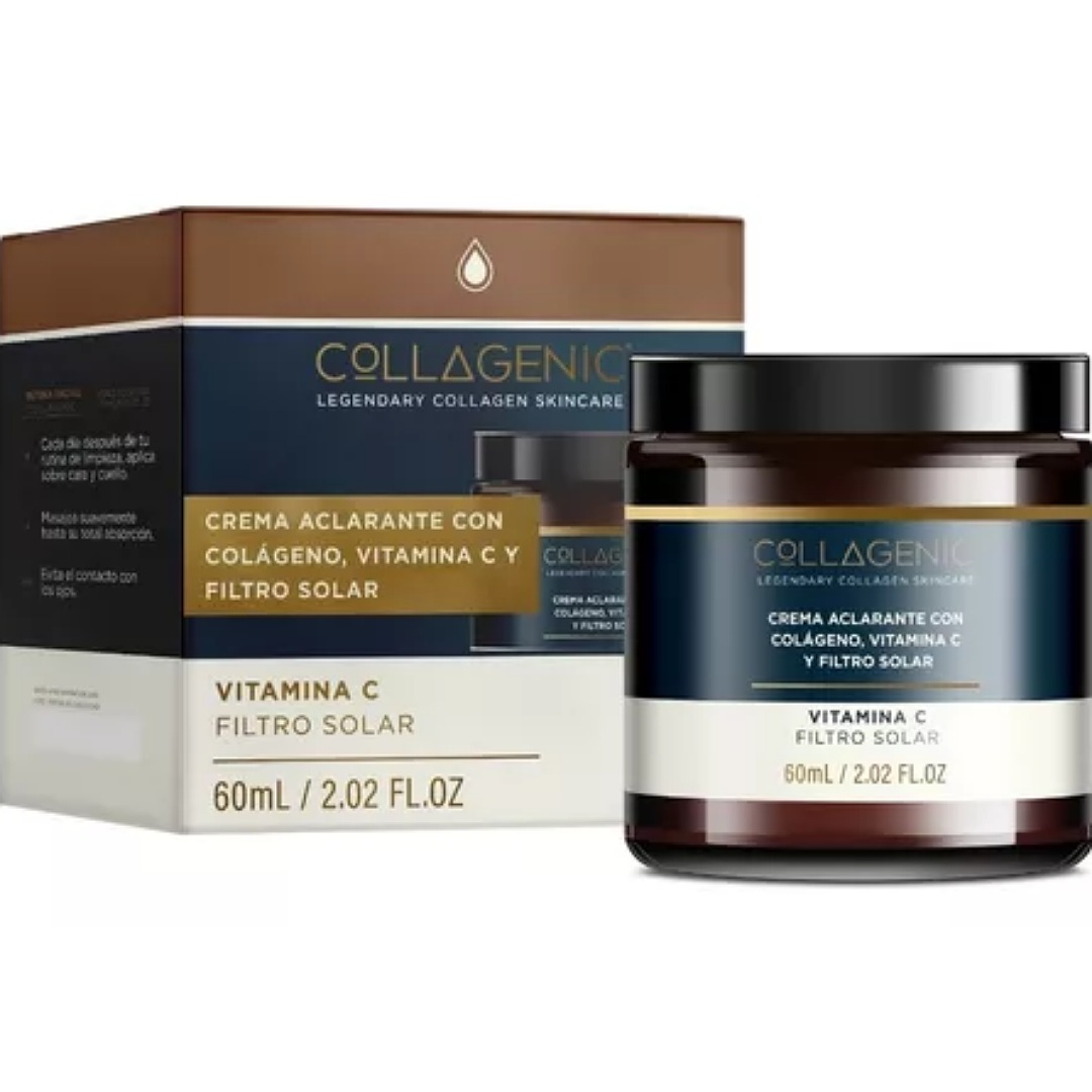 Crema Aclarante Facial 60ml Vitamina C Colageno Filtro Solar