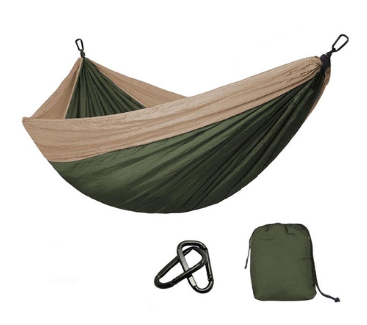 Hamaca Camping con Kit De Instalación Verde Militar