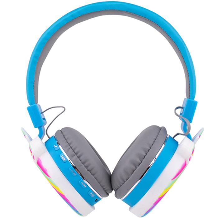  Cascos Bluetooth Diseño Unicornio, MXPEY-001-14, Azul, Jack 3.5mm, Cable 1.2m, 108±3dB, 20Hz a 20000Hz, ColorfulPegasus