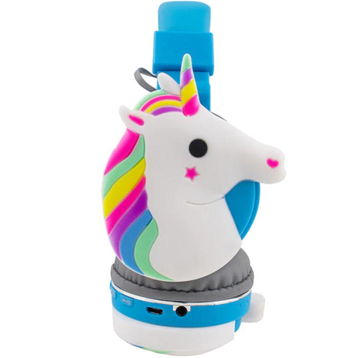  Cascos Bluetooth Diseño Unicornio, MXPEY-001-14, Azul, Jack 3.5mm, Cable 1.2m, 108±3dB, 20Hz a 20000Hz, ColorfulPegasus
