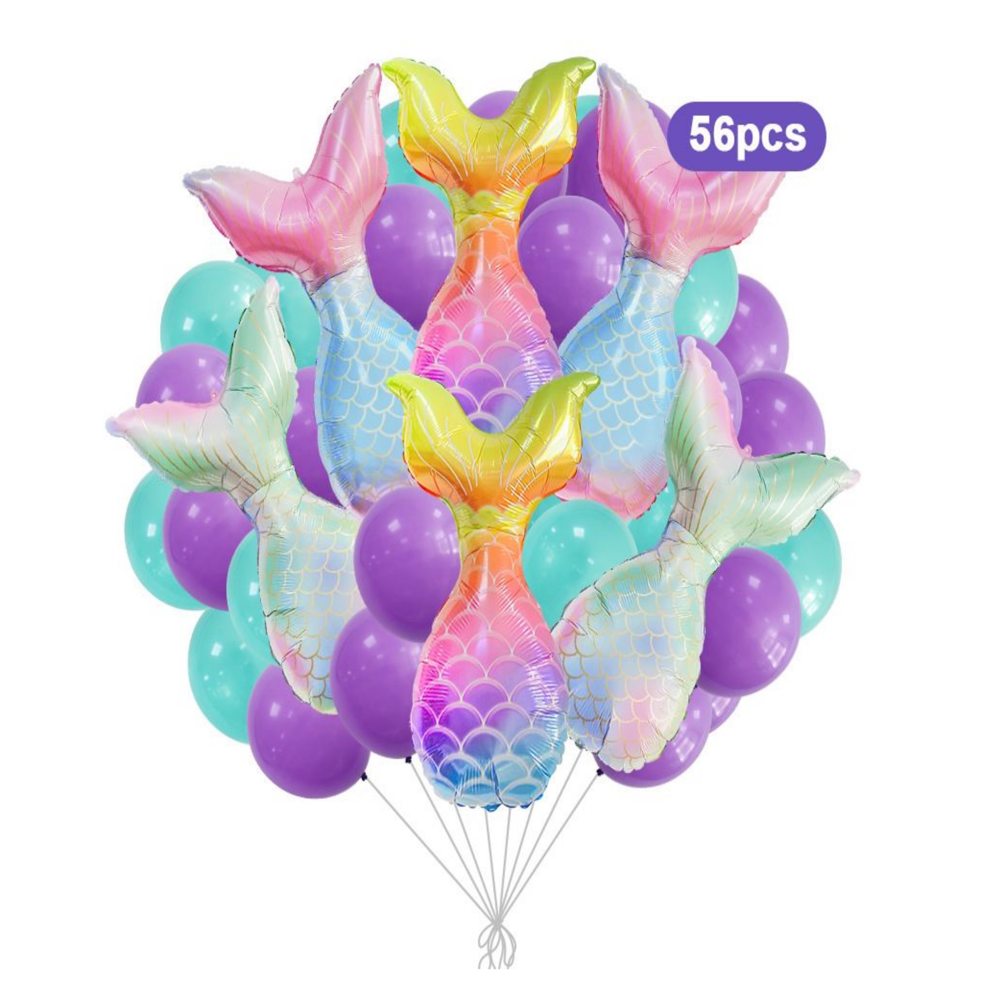 Colas De Sirena Globos Para Decoración Kit Fiesta Mermaid