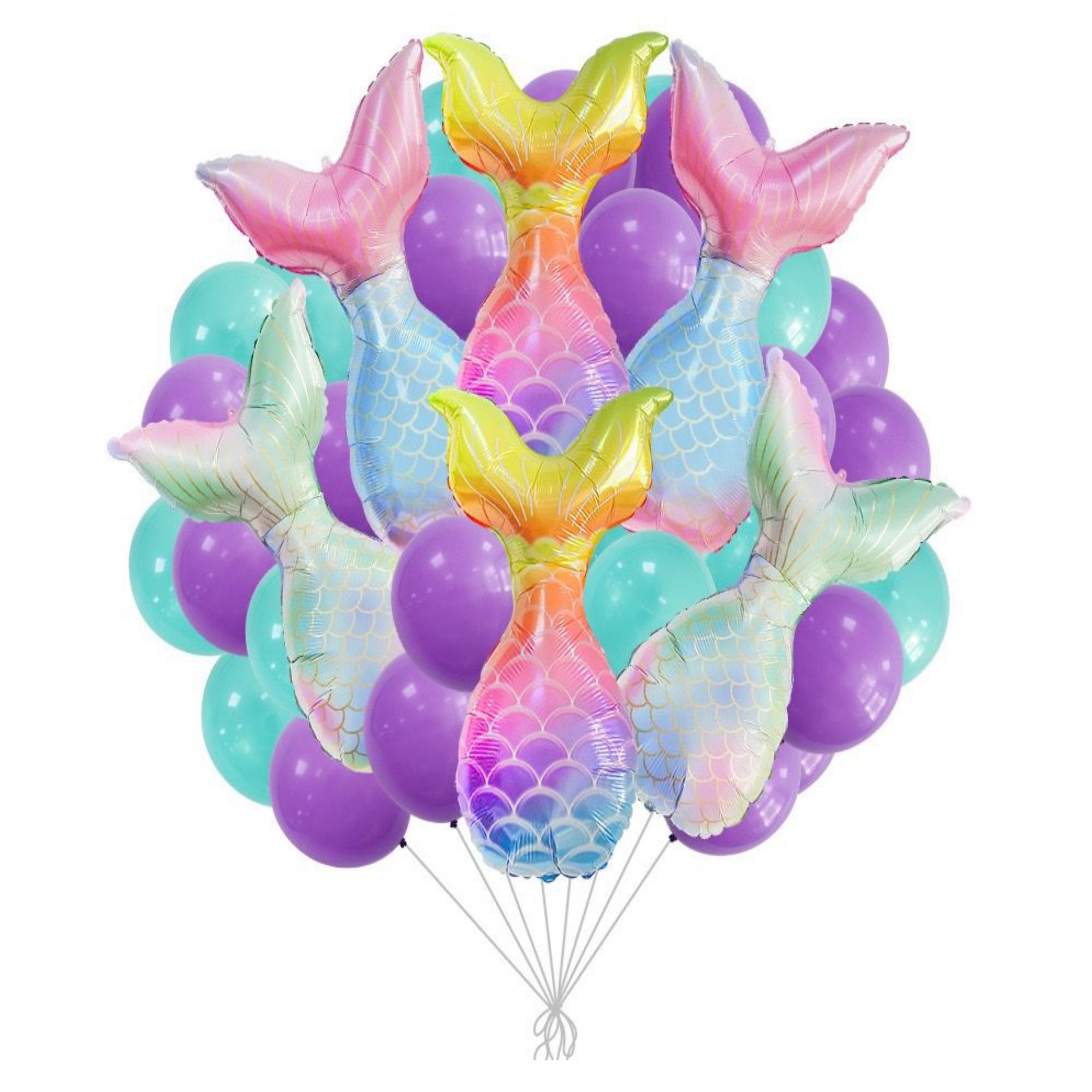 Colas De Sirena Globos Para Decoración Kit Fiesta Mermaid