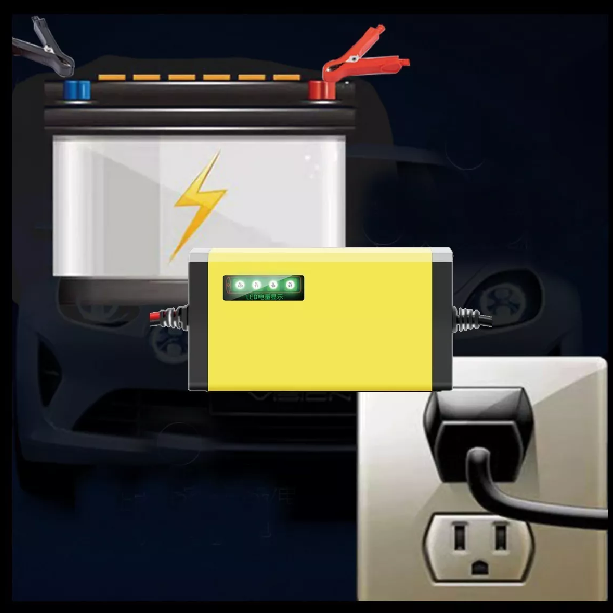 Cargador De Batería Automotriz Práctico Para Automatico