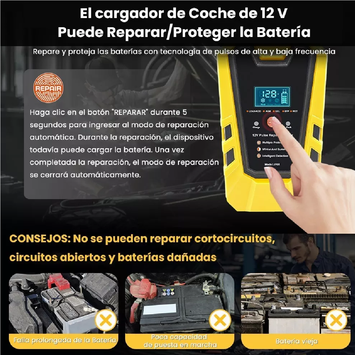 Cargador De Baterías Inteligente Para Batería De Coche/moto