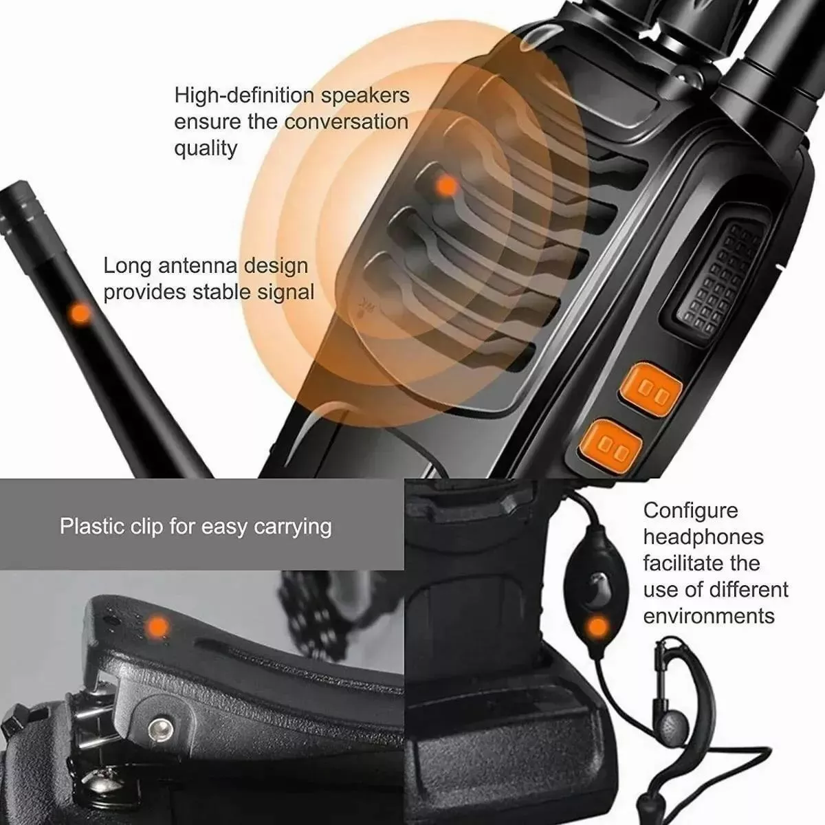 Pack 2 Radios Walkie Talkie Recargable, Con Manos Libres