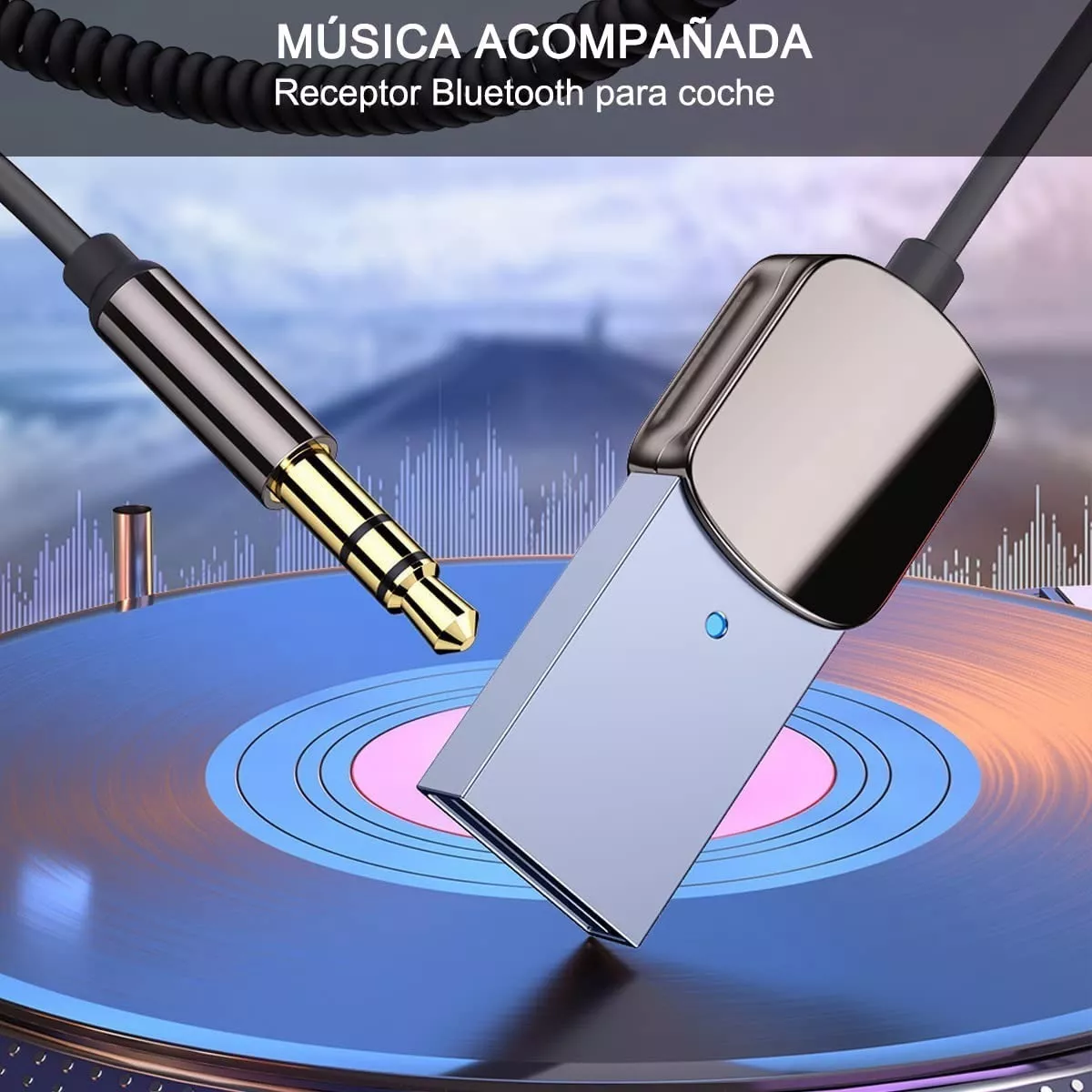 Receptor Bluetooth Usb Para Auto Con Toma Aux De 3.5mm