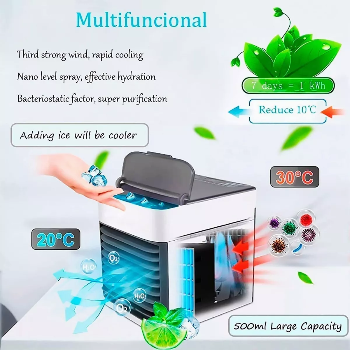 Mini Aire Acondicionado Portatil Enfriador Clima Escritorio