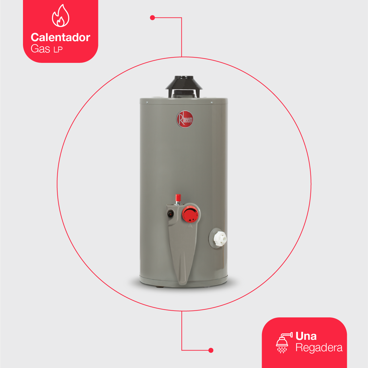 Calentador de agua a gas de acumulación 10 galones / 38 Litros