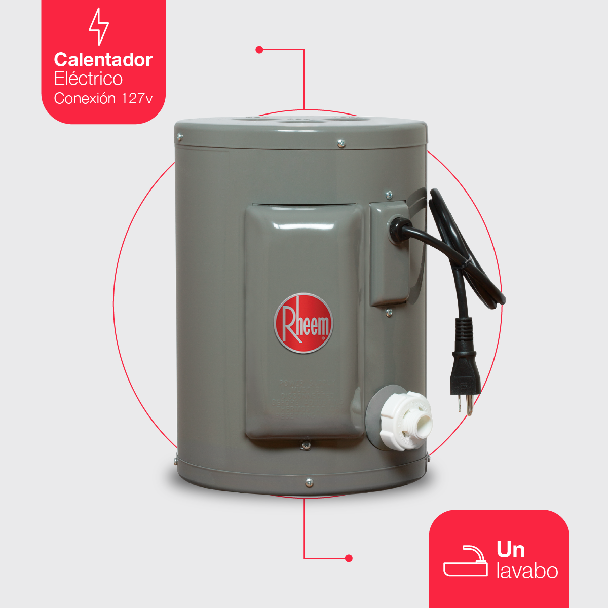 Calentador de Agua de Deposito Electrico  127 V 9 Litros 0.5 Servicio