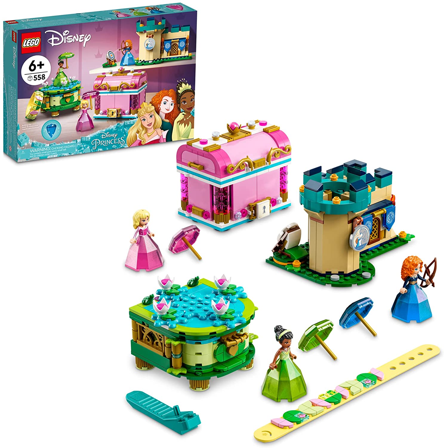 Lego Disney 43203 Creaciones Encantadas Aurora, Mérida Tiana