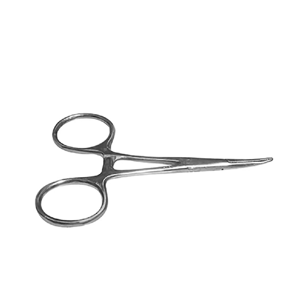 Pinza Mosquito Curva 9cm Economica Plateado Hergom Silvery.