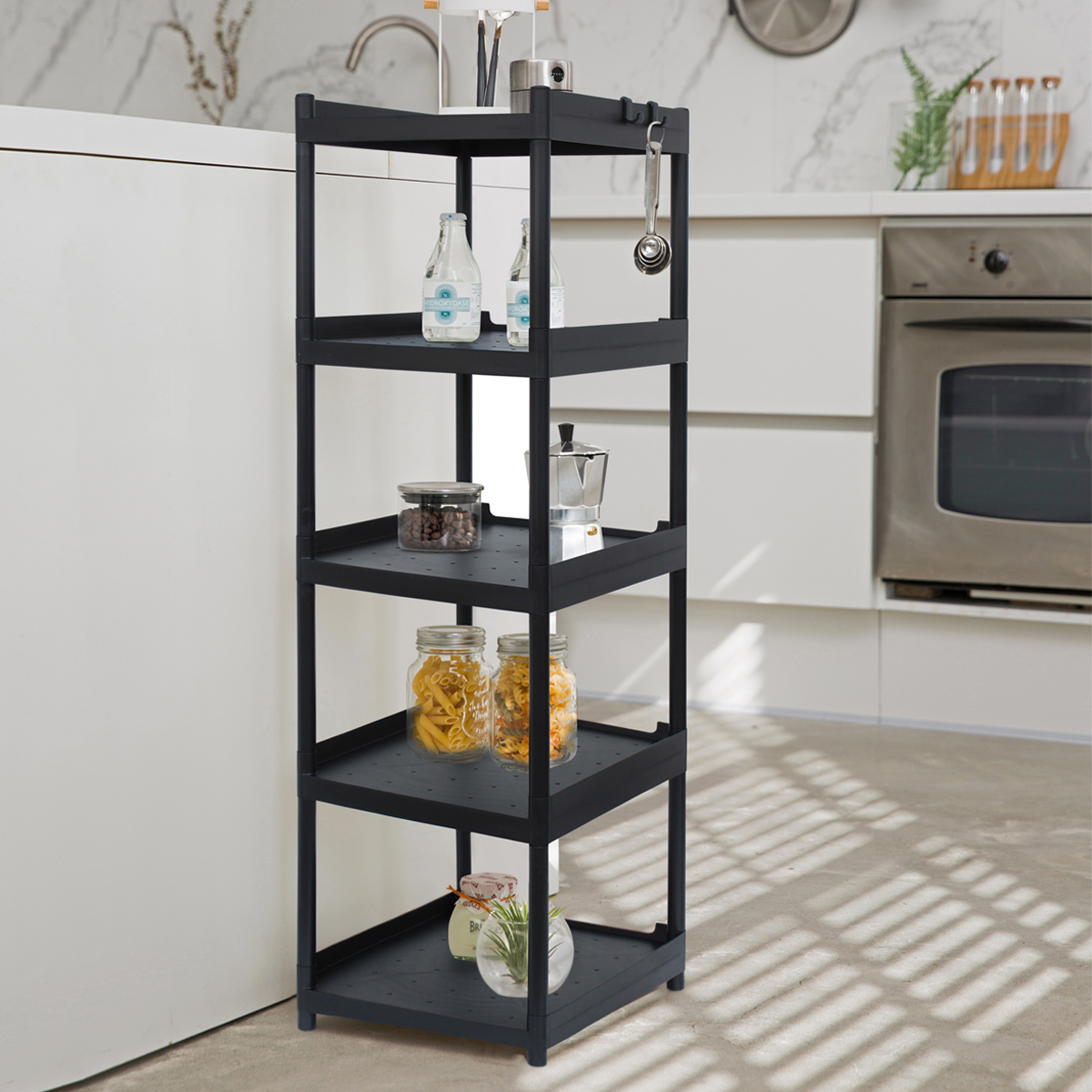 Estante Anaquel Multiusos 5 Niveles , Plástico, Negro