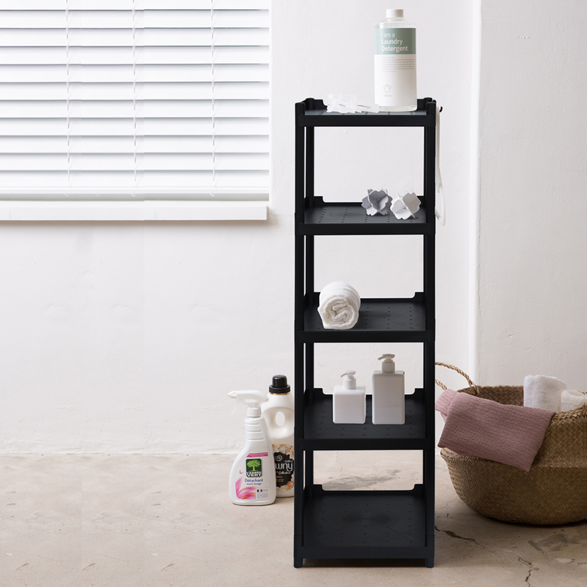 Estante Anaquel Multiusos 5 Niveles , Plástico, Negro