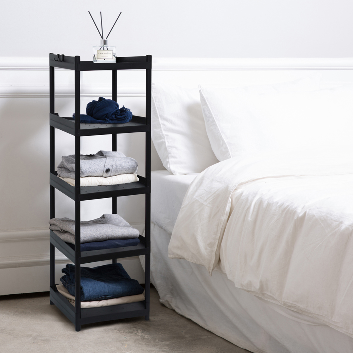 Estante Anaquel Multiusos 5 Niveles , Plástico, Negro