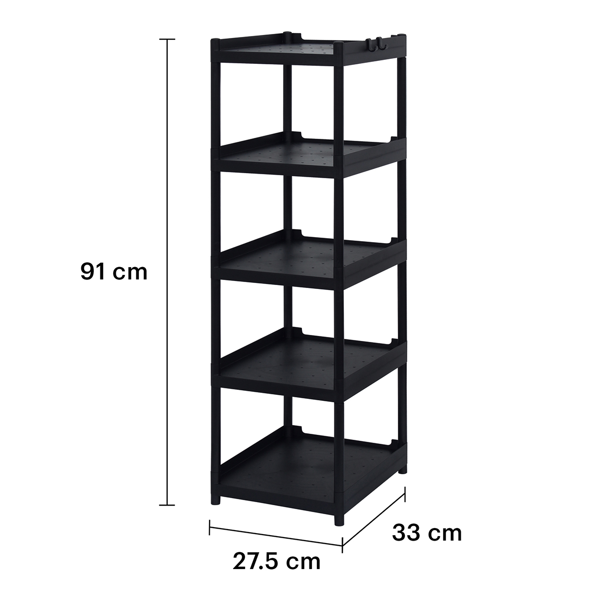 Estante Anaquel Multiusos 5 Niveles , Plástico, Negro