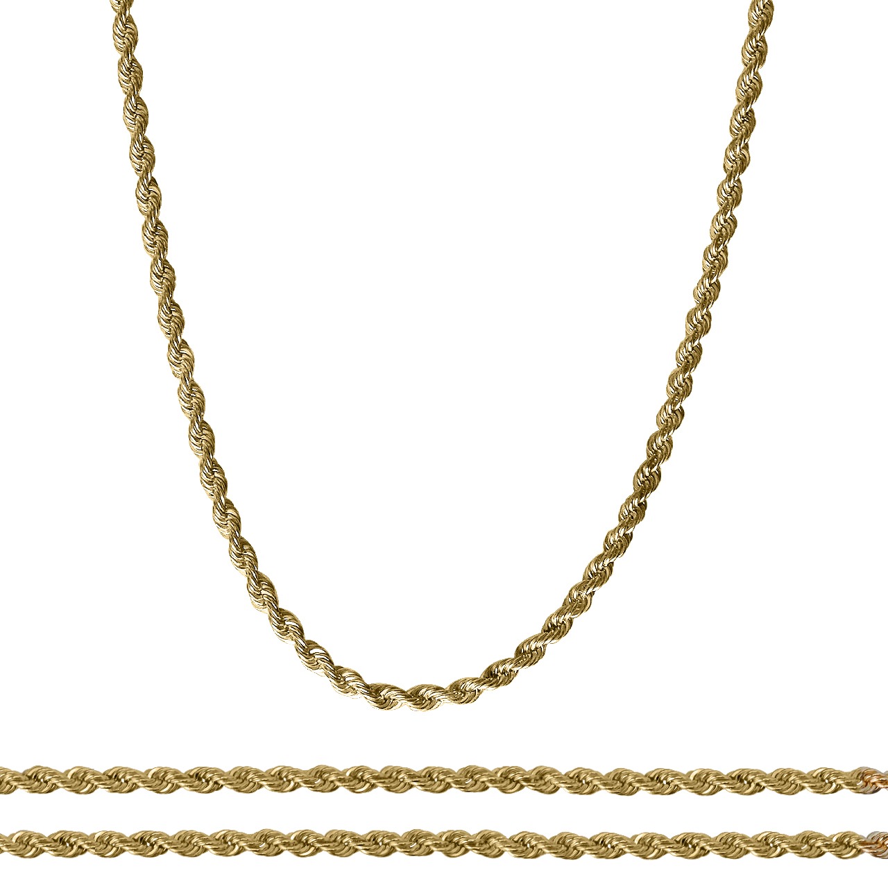 Cadena Torzal Italiano Oro Sólido 10k Torsal | 55cm - 4mm