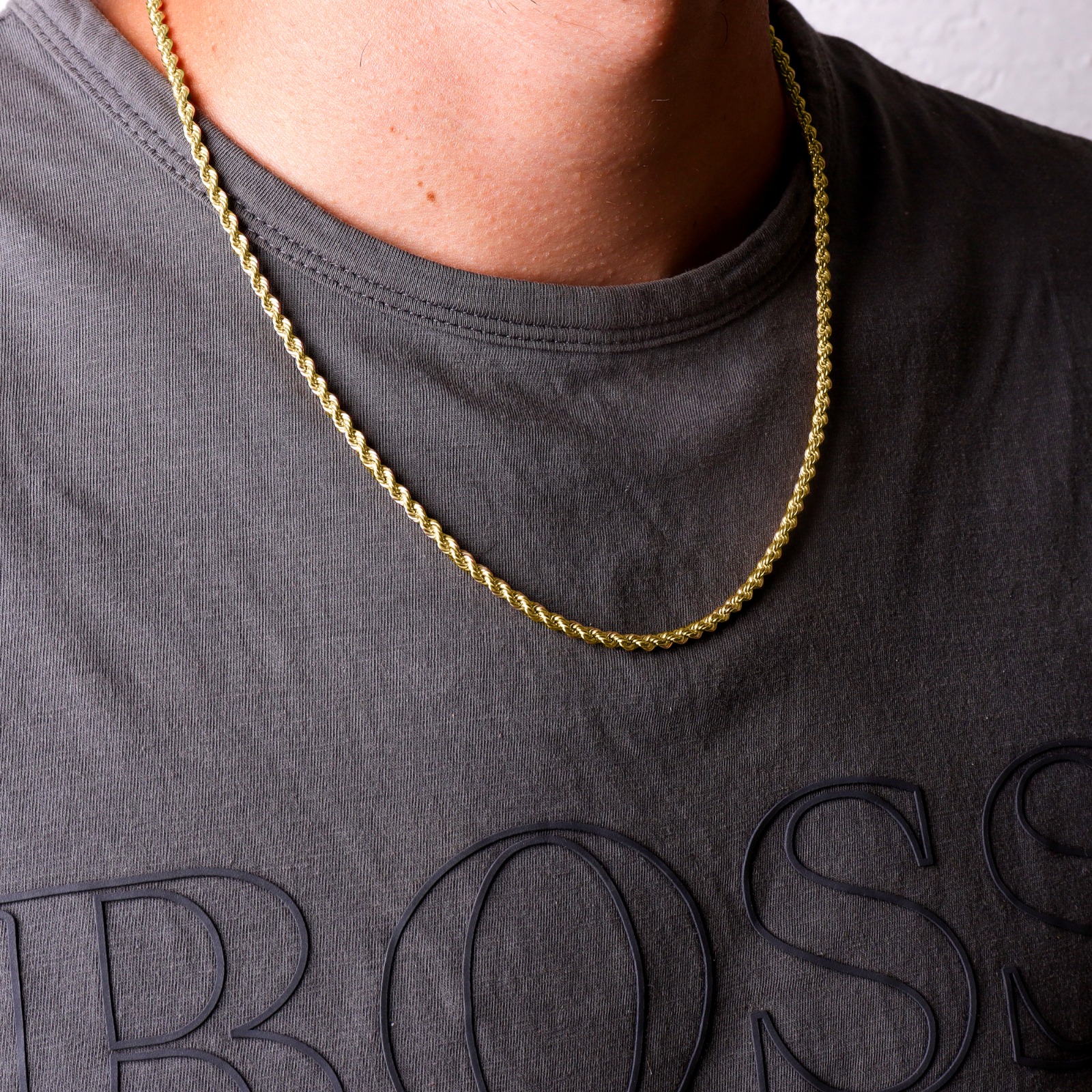 Cadena Torzal Italiano Oro Sólido 10k Torsal | 55cm - 4mm