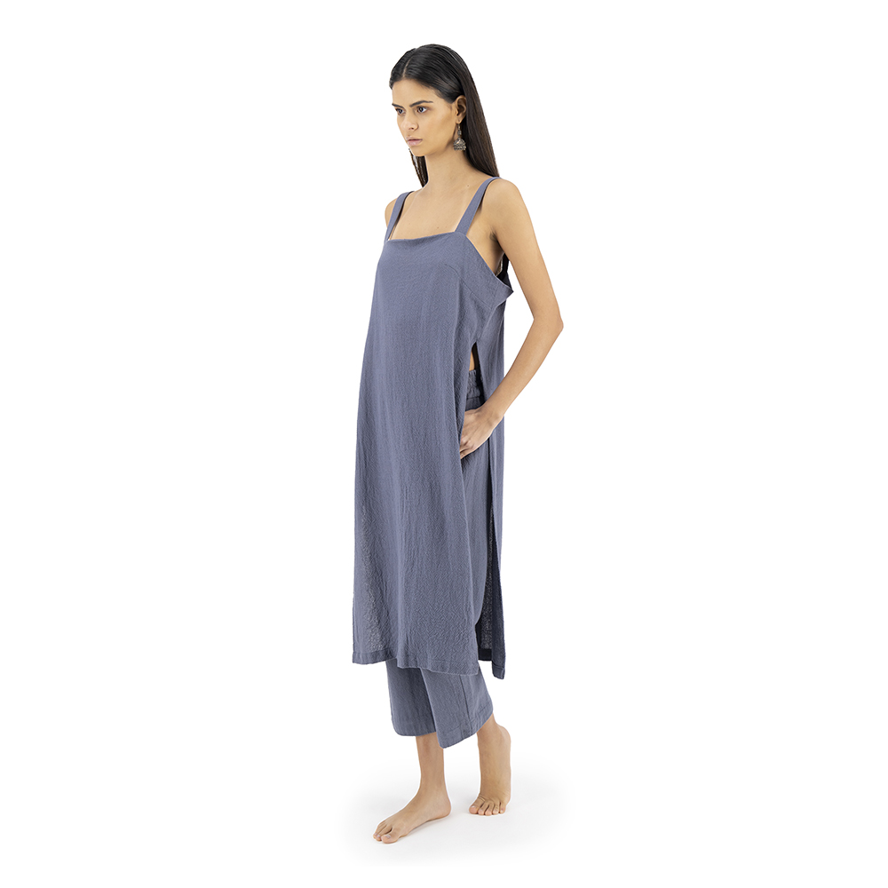 Top con tirantes Merkabá azul pastel algodón