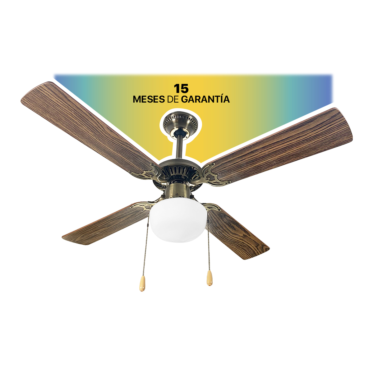 Ventilador de techo 42 pulgadas de diámetro 4 aspas madera Nogal Café Beckon
