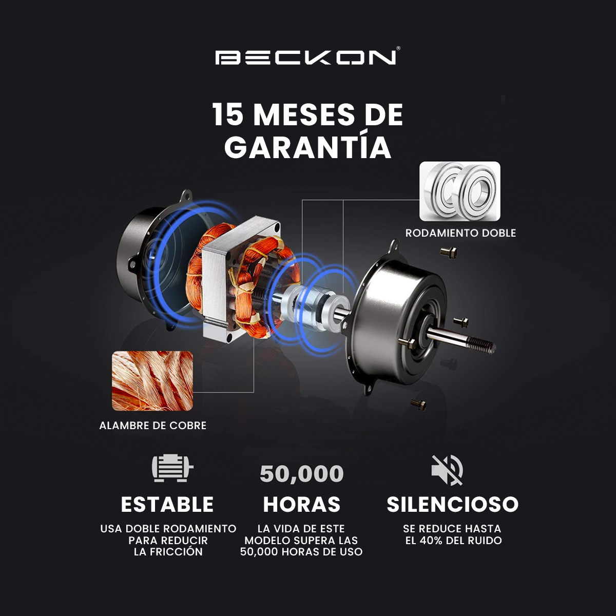 Ventilador de techo 42 pulgadas de diámetro 4 aspas madera Nogal Café Beckon