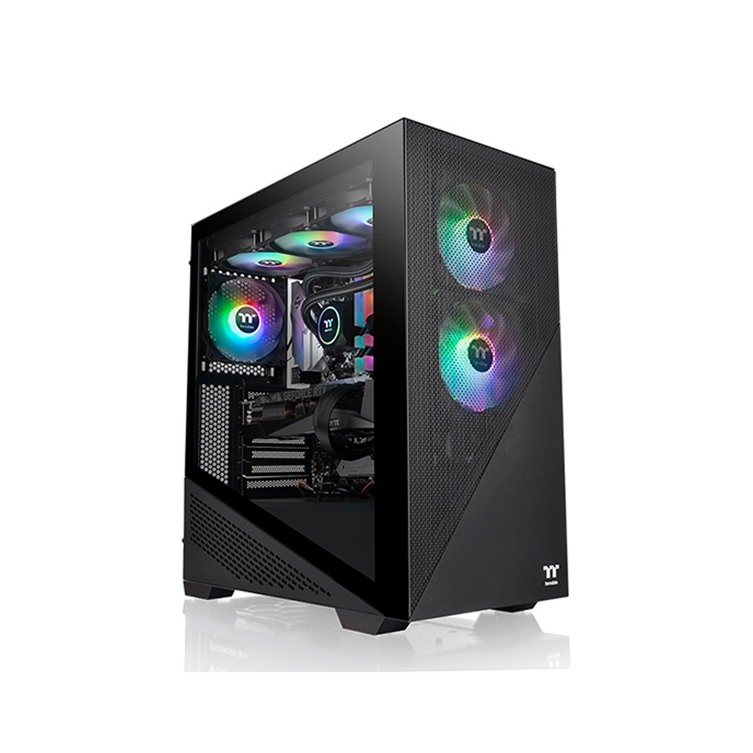 Gabinete Thermaltake Divider 370 TG ARGB ATX Cristal Miditower Usb 3.0 Negro CA-1S4-00M1WN-00.