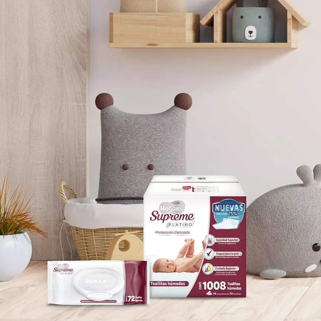 Toallitas Húmedas Huggies Supreme Platino Caja 14 paquetes de 72 toallitas