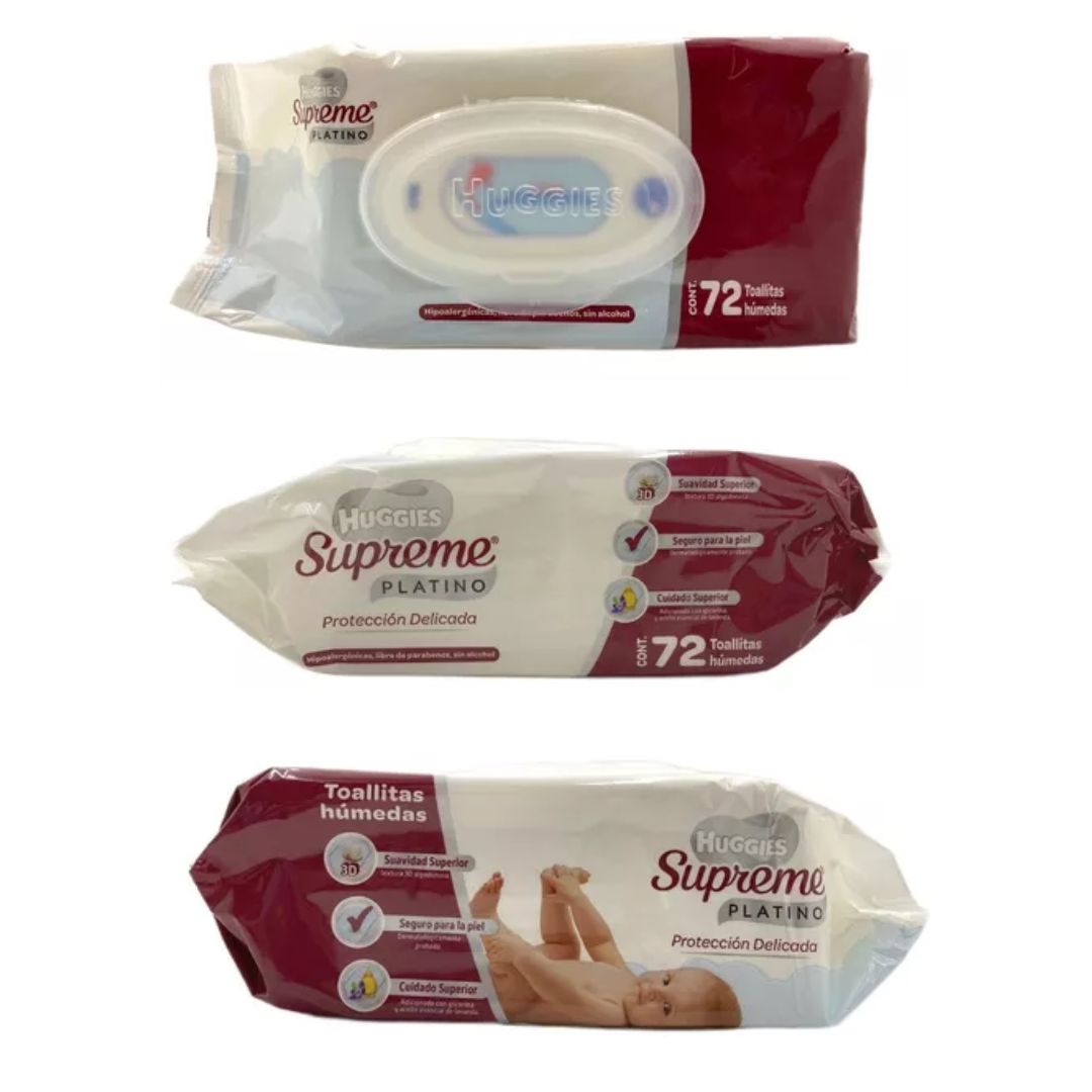Toallitas Húmedas Huggies Supreme Platino Caja 14 paquetes de 72 toallitas
