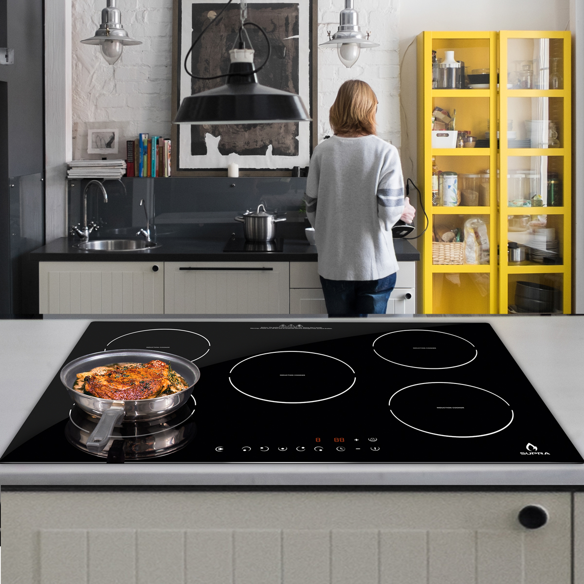 Parrilla Eléctrica De Inducción Magnética A 220v Empotrable Con 5 Quemadores 5Q-IN-220V