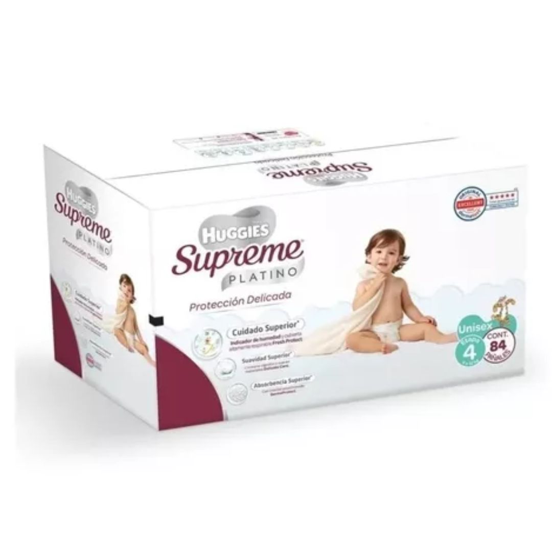 Pañales Huggies Supreme Platino Etapa 4 Con 84 Pz