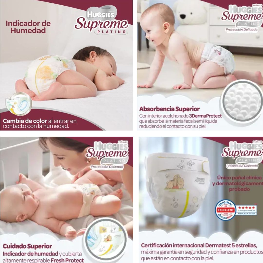 Pañales Huggies Supreme Platino Etapa 4 Con 84 Pz