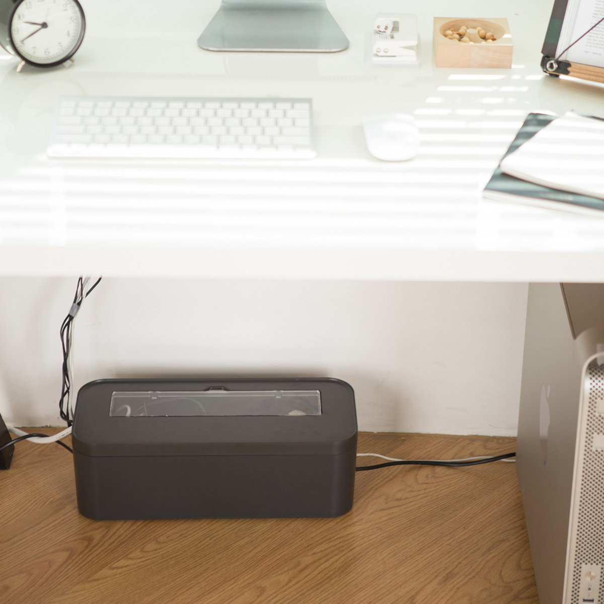 Caja Organizadora Para Ocultar Cables, Negro