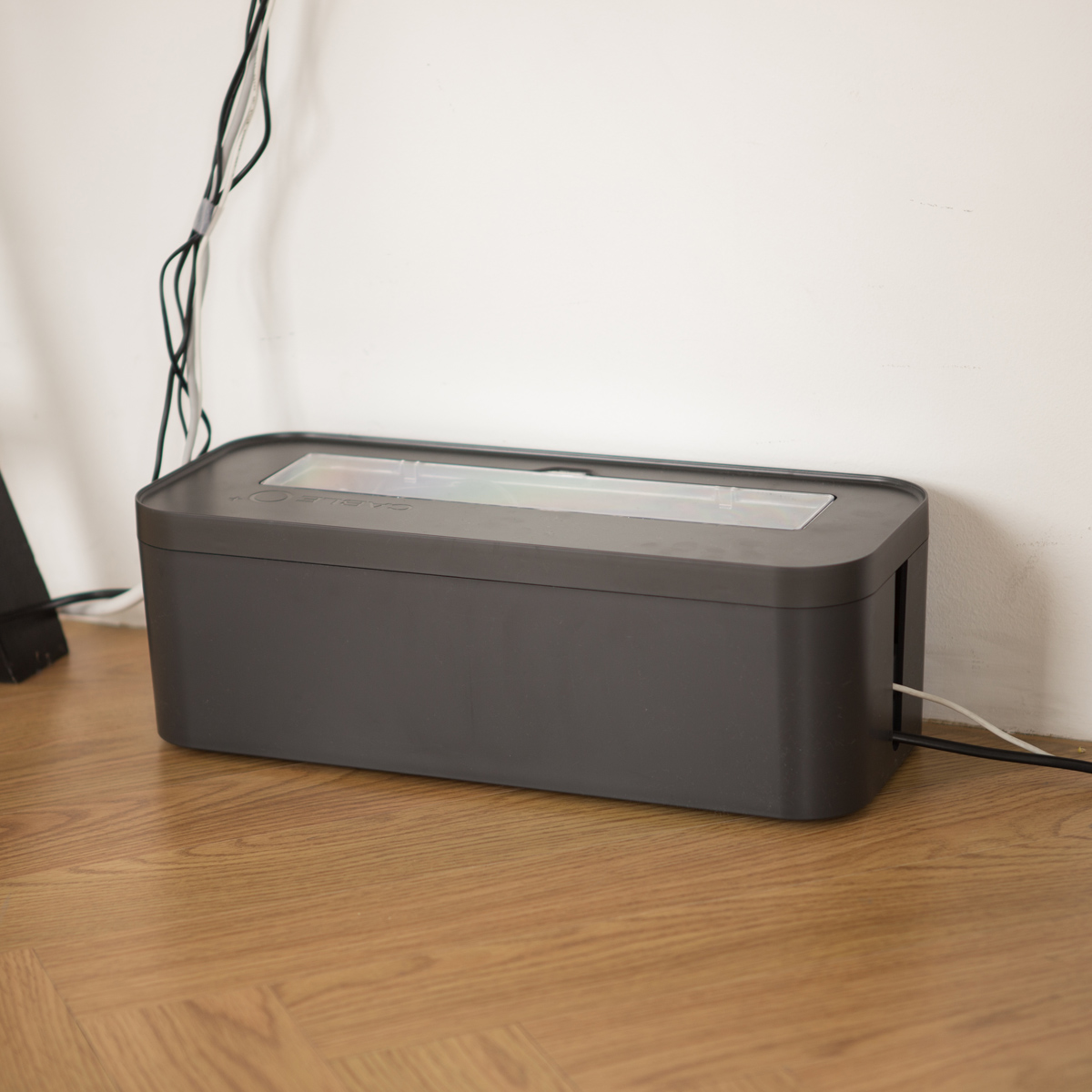 Caja Organizadora Para Ocultar Cables, Negro