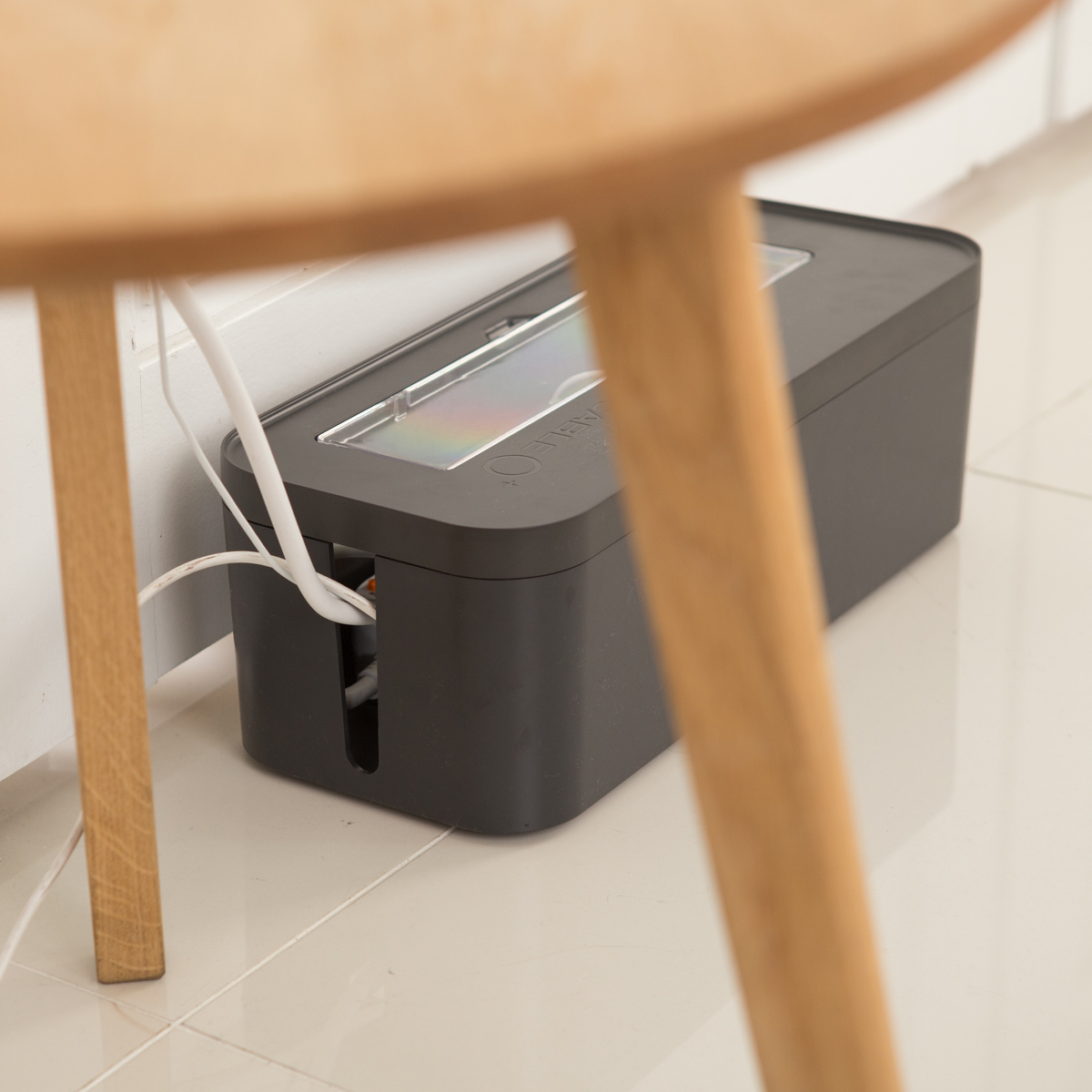 Caja Organizadora Para Ocultar Cables, Negro