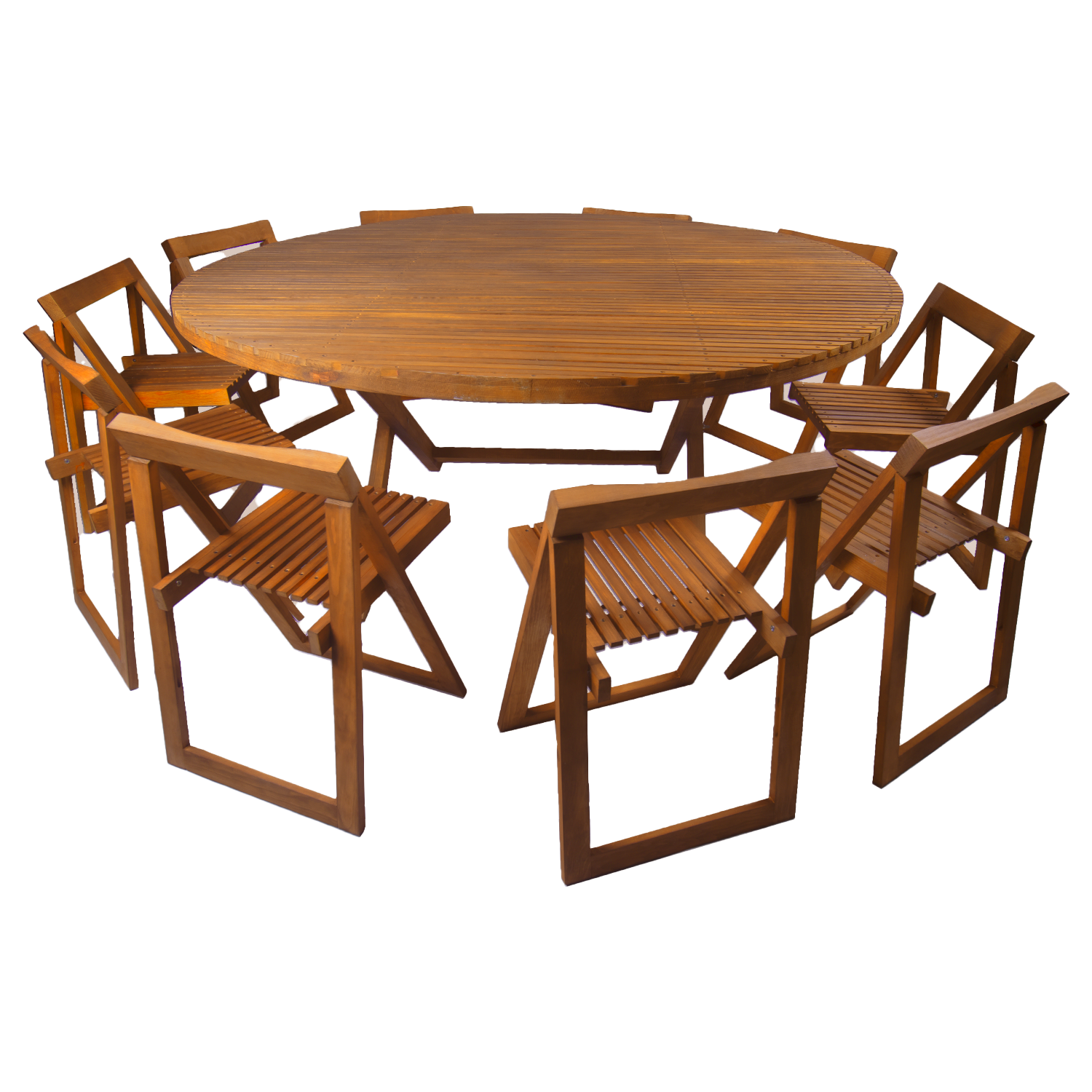 Comedor Redondo Modelo Terraza 10 personas 180diam . Rústico Tratable . Leer Descripción