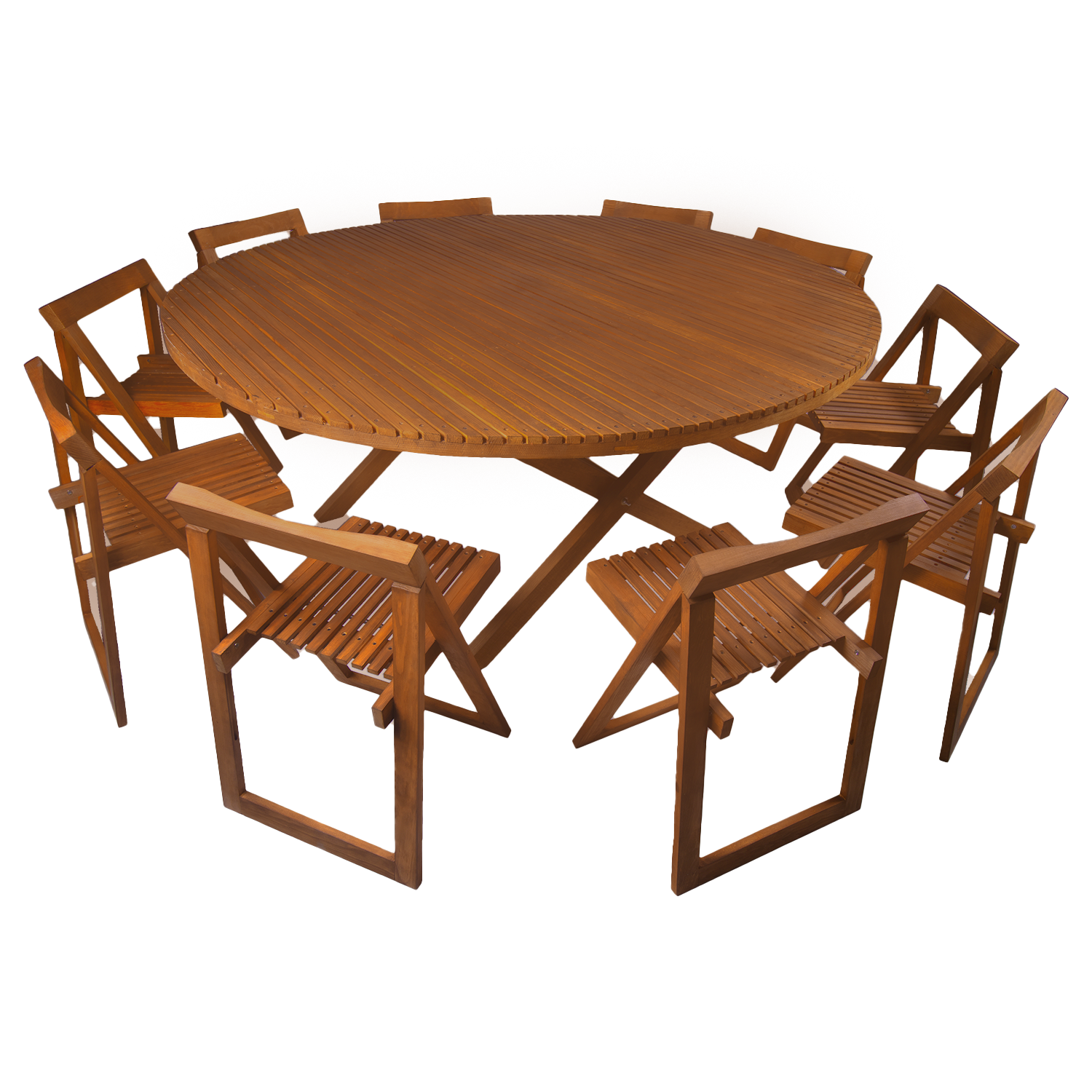 Comedor Redondo Modelo Terraza 10 personas 180diam . Rústico Tratable . Leer Descripción