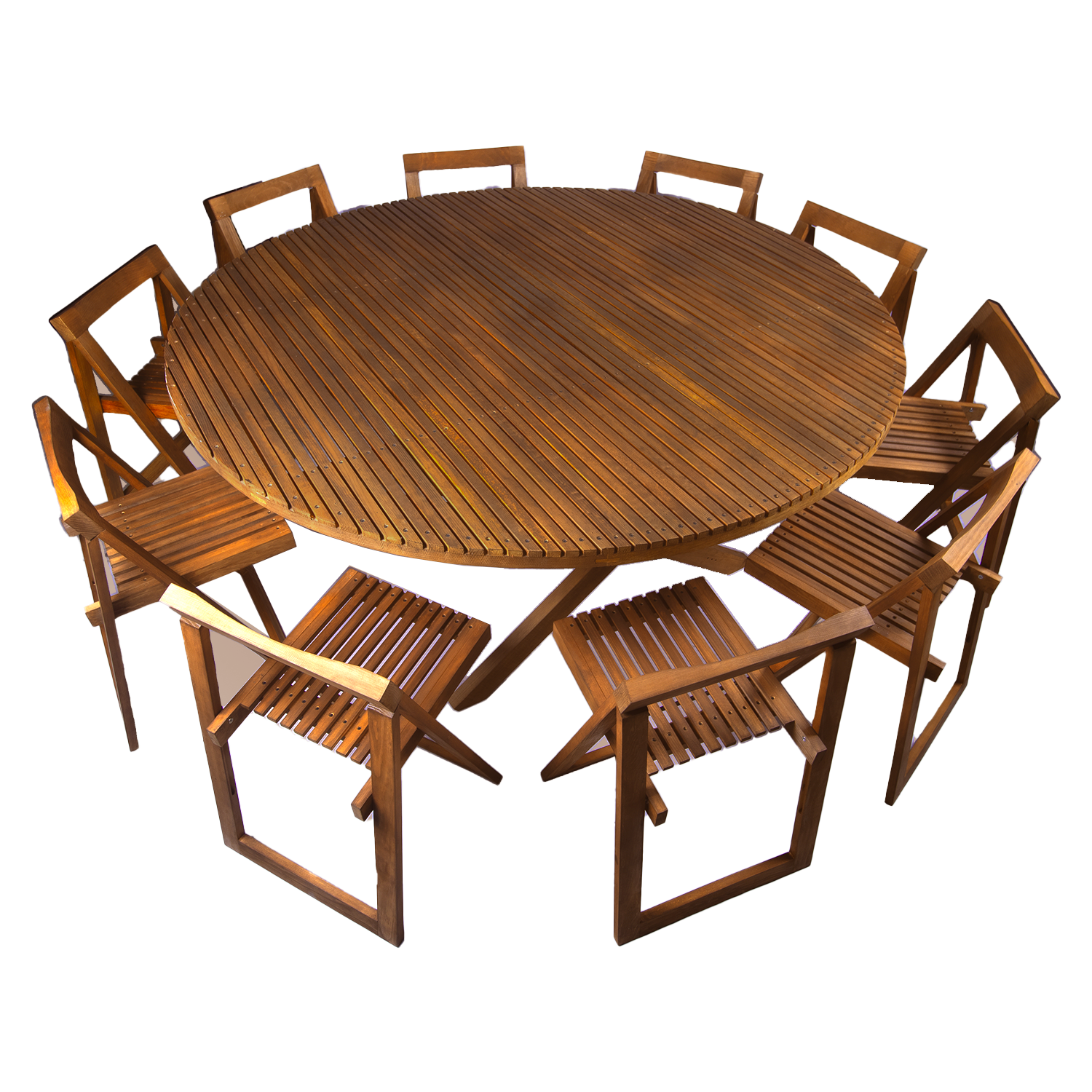 Comedor Redondo Modelo Terraza 10 personas 180diam . Rústico Tratable . Leer Descripción