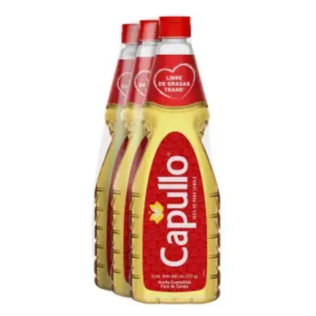 Aceite Capullo De 845 Ml 100% Puro De Canola 3 Piezas