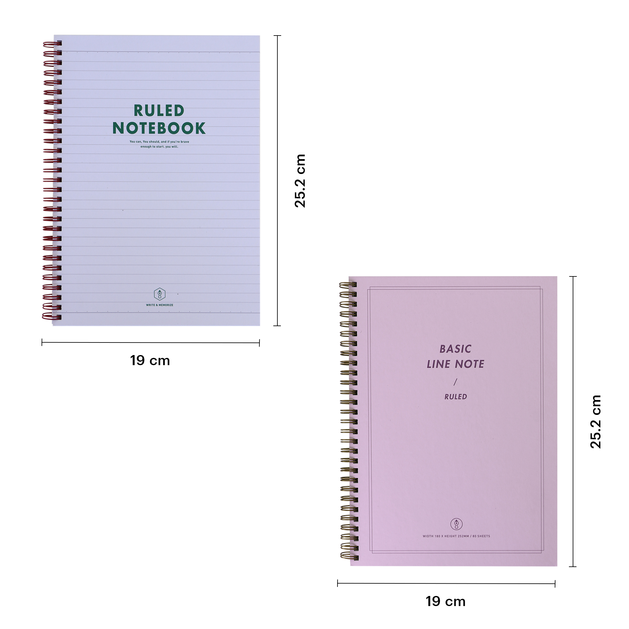 Cuaderno Pasta Dura  2 Pack Rosa/Blanco, 80 hojas