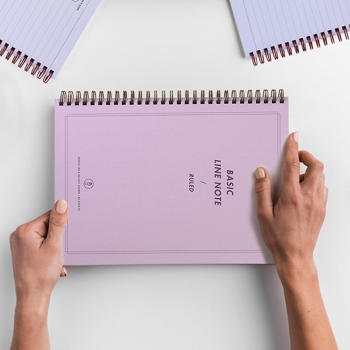 Cuaderno Pasta Dura  2 Pack Rosa/Blanco, 80 hojas