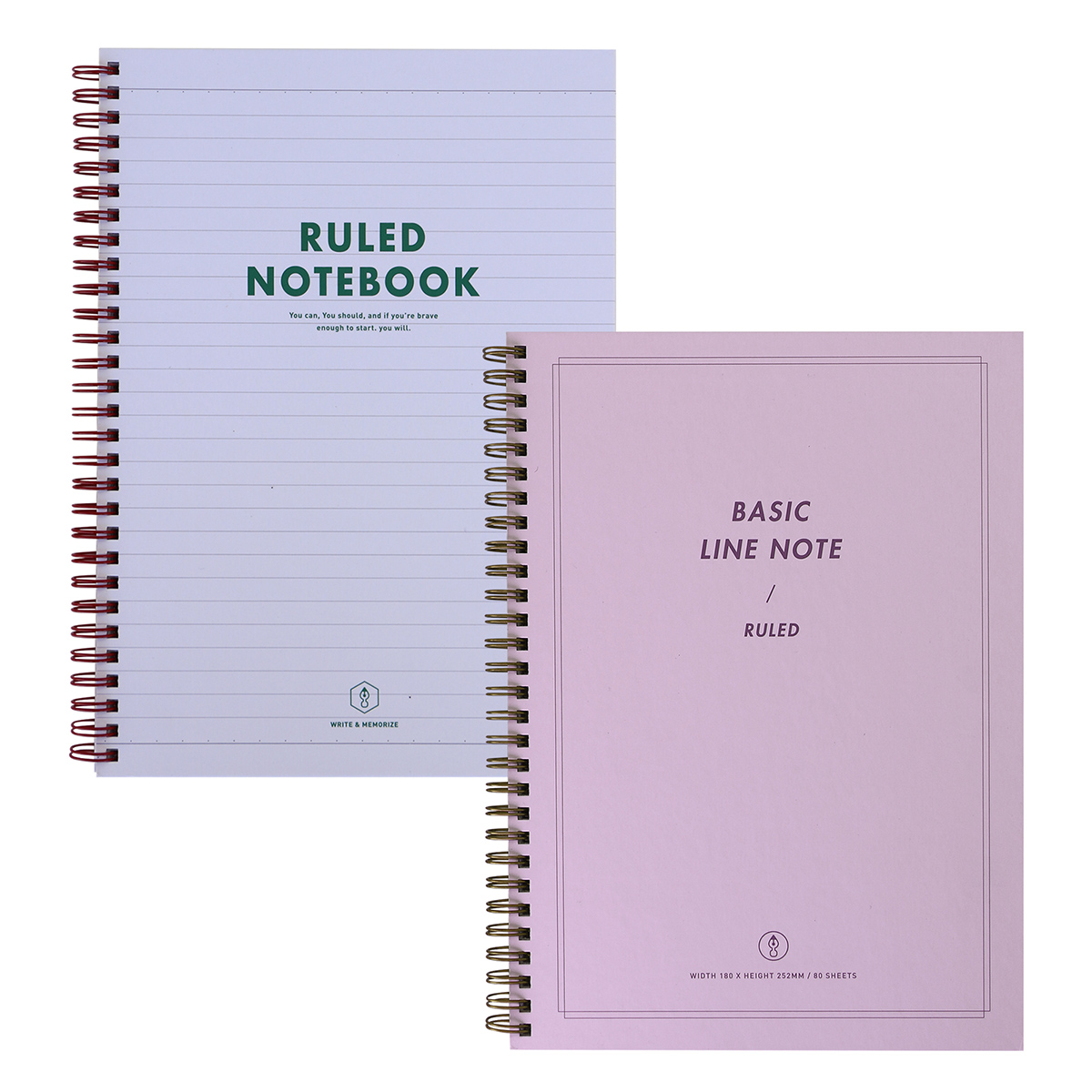 Cuaderno Pasta Dura  2 Pack Rosa/Blanco, 80 hojas