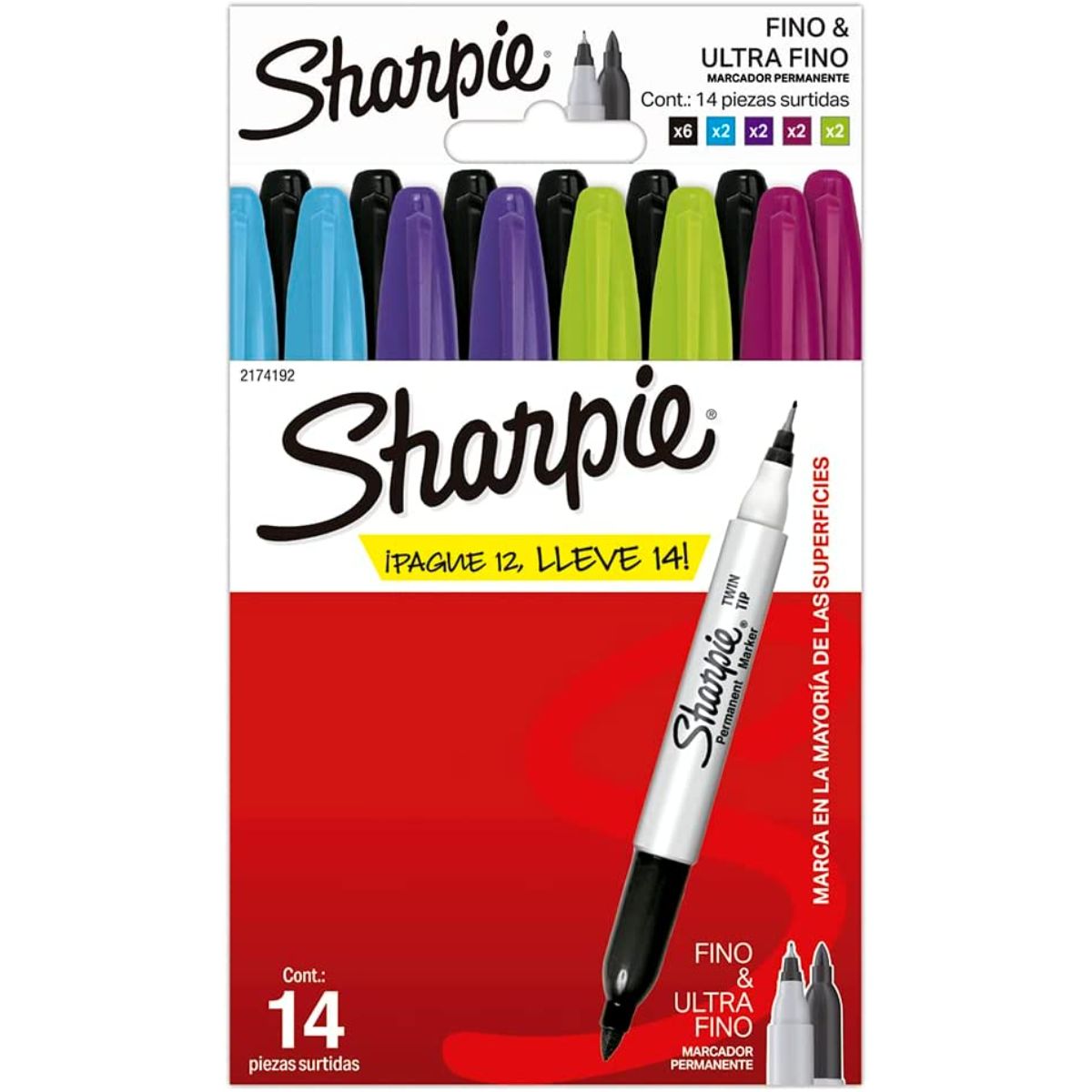 Marcadores permanentes Sharpie Twin Tip Surtidos 