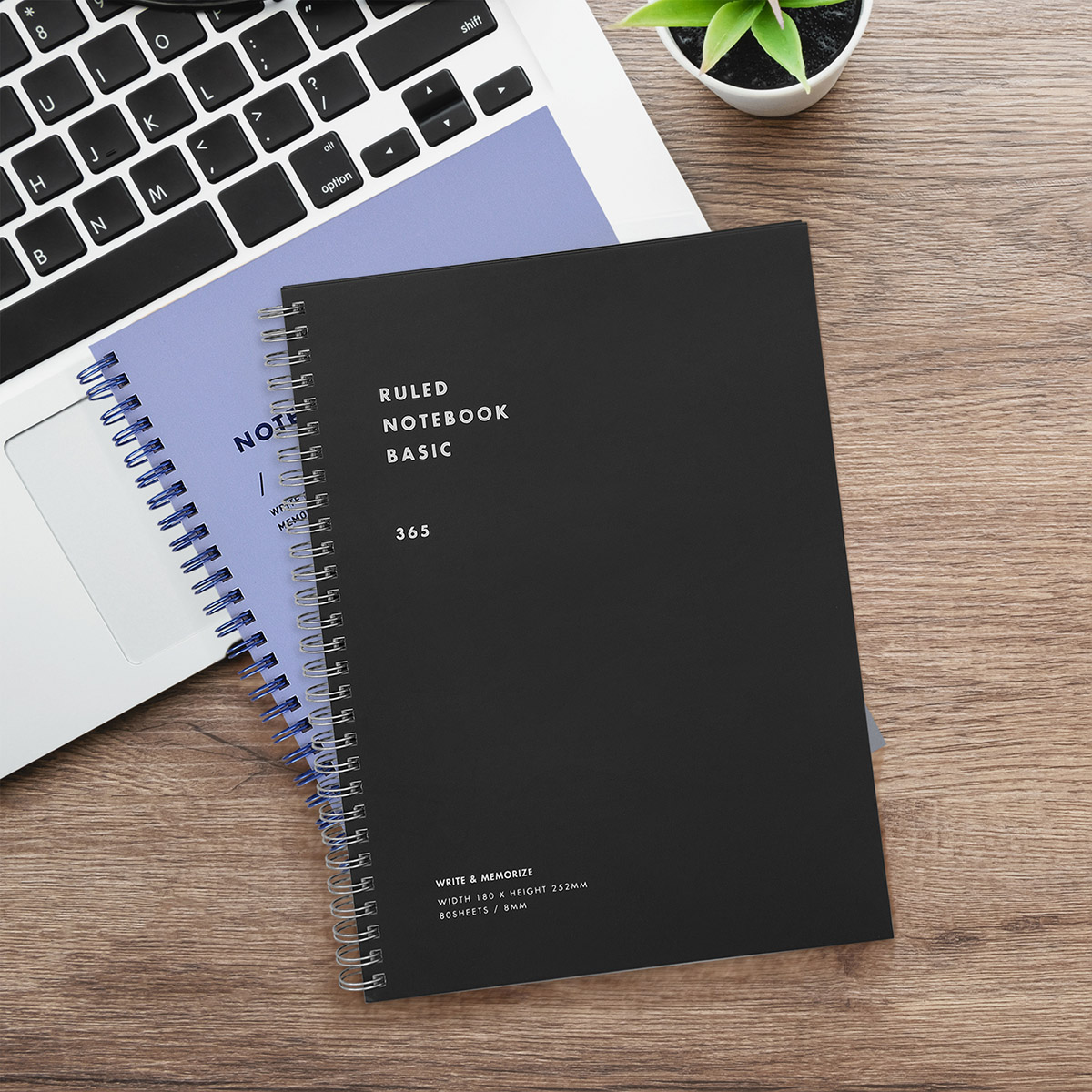 Cuaderno Pasta Dura  2 Pack Negro/Azul, 80 hojas