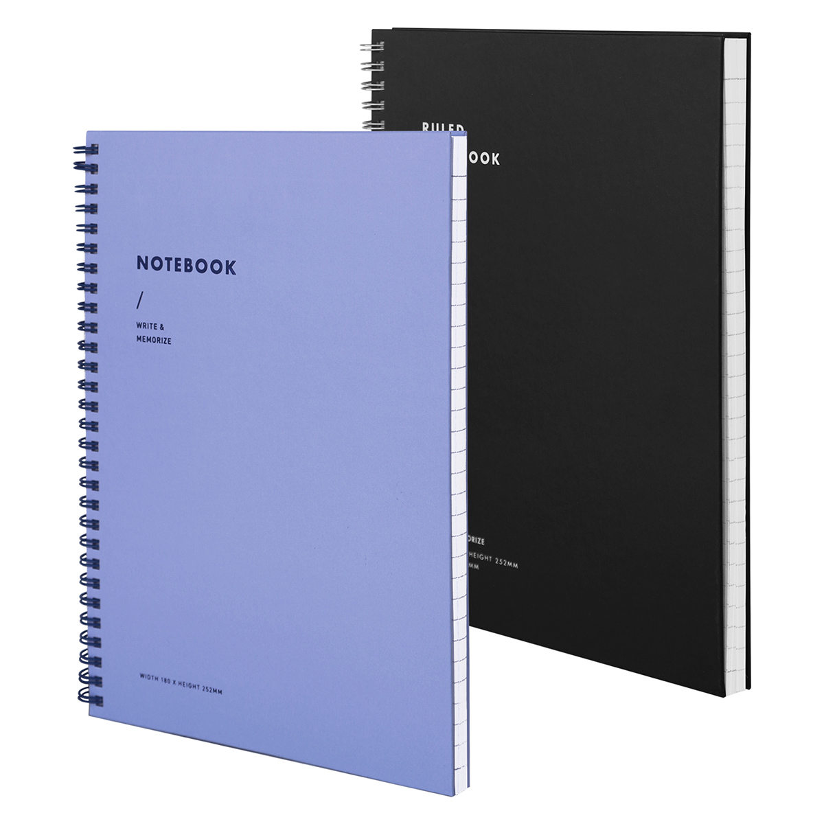 Cuaderno Pasta Dura  2 Pack Negro/Azul, 80 hojas