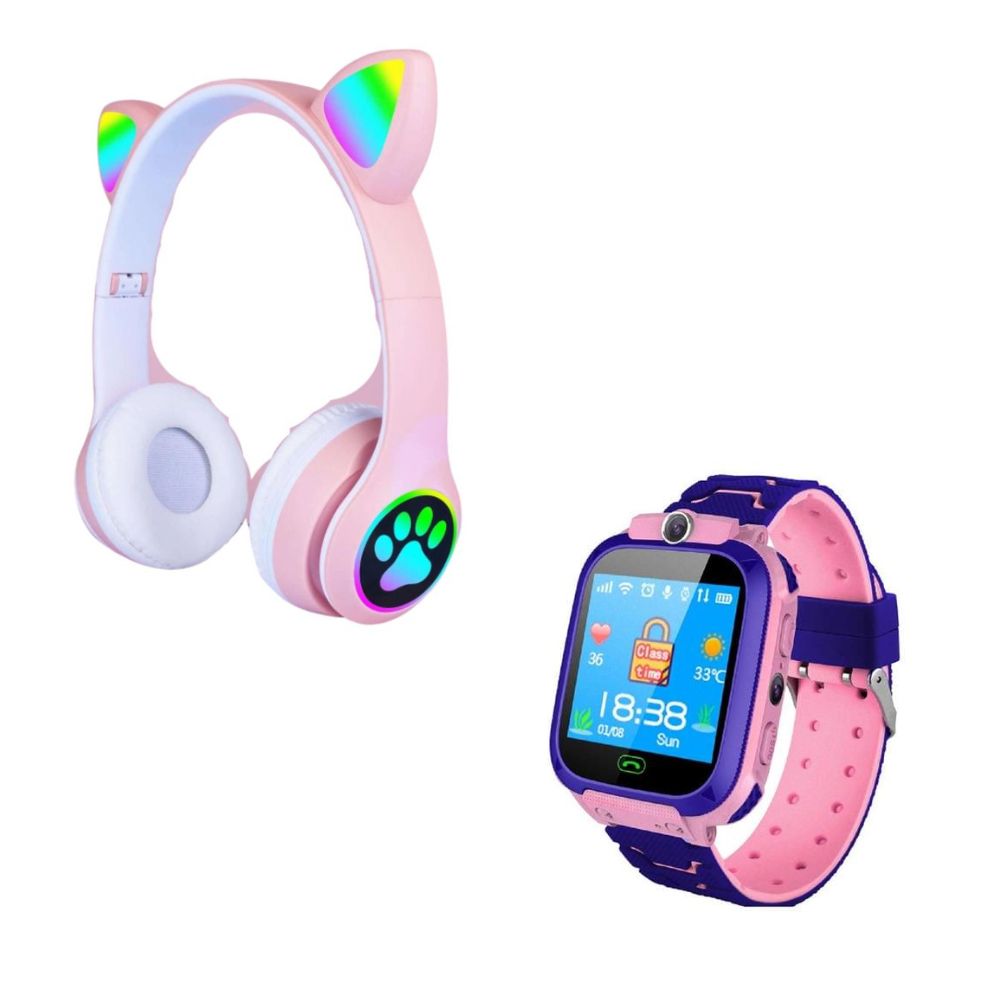 Kit de audífonos y smartwatch GPS Gadgets&Fun para niños