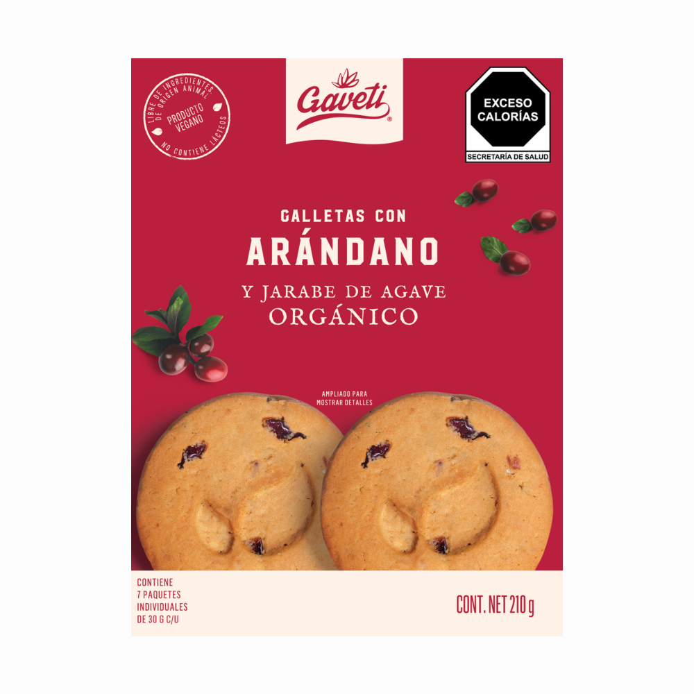 Paquete Galletas Veganas de Arándano Gaveti 210 g